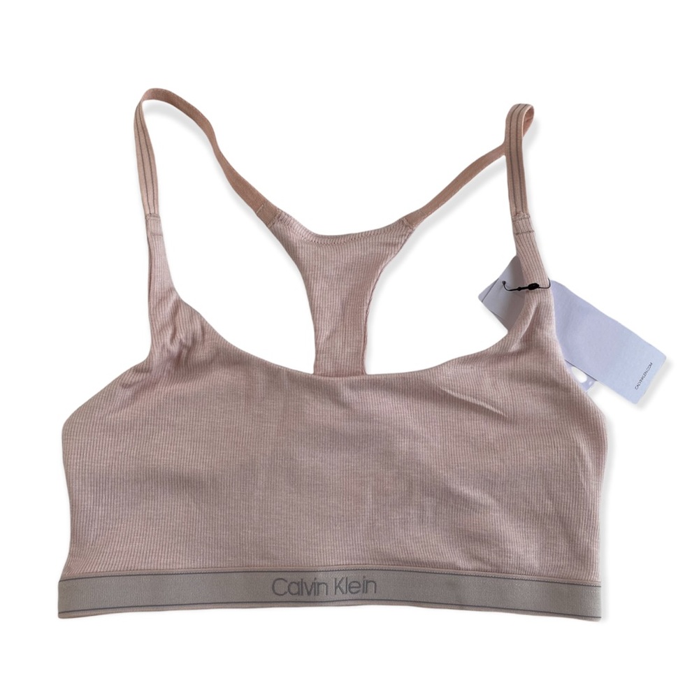 Calvin Klein Pink Ribbed Unlined Bralette